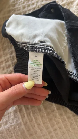Aerie Black Denim Shorts thumbnail 5