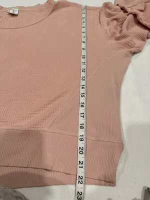 Aerie OFFLINE Pink Waffle Knit Long Sleeve Top thumbnail 8