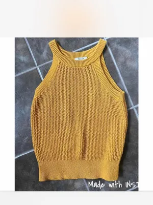 EUC Madewell cutaway sweater tank mustard color thumbnail 4
