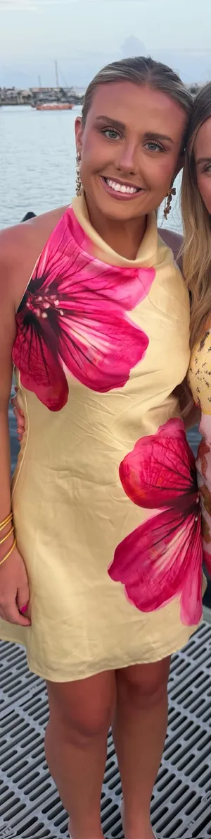 Boutique Yellow floral short dress thumbnail 2