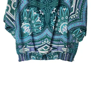New York & Company Green Floral All Over Print V-Neck Tunic Blouse Top Size XL thumbnail 4