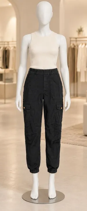 Aritzia Wilfred Free Womens Cargo Pants Black Utility Jogger Size 8 thumbnail 1