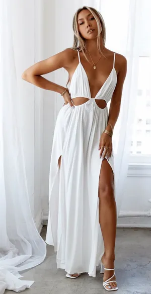 Hello Molly Soft Breeze Maxi Dress White thumbnail 1