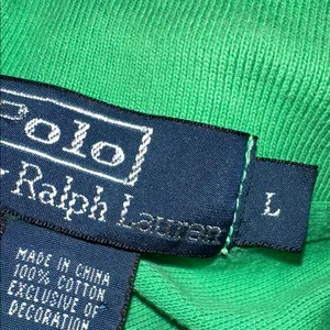 POLO Ralph Lauren Green Polo Shirt with pink horse logo for men size large thumbnail 4