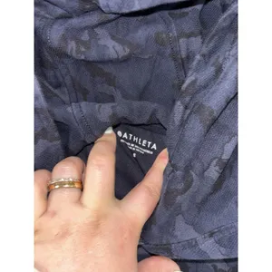 Athleta Navy Printed Farallon Hooded Sweatshirt #572247 Small thumbnail 5
