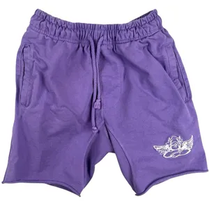 Boys Lie Purple Embroidered Logo Knit Drawcord Activewear Casual Sweat Shorts S thumbnail 1