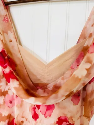 ASTR Cecilia Cowl Neck Maxi Dress Small Mauve Pink Floral Wedding Guest Revolve thumbnail 6