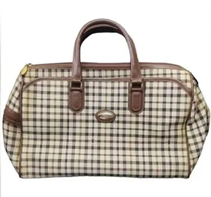 Lasserre Paris Unisex Vintage Checkered Boston Bag thumbnail 1