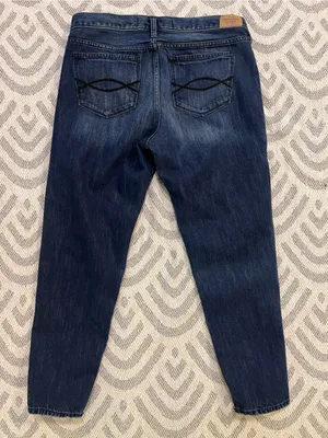 ABERCROMBIE & FITCH Women’s High Rise Dark Wash Blue Denim Mom Jeans 10 thumbnail 4