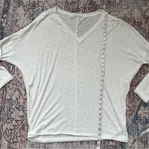 Free People We The Free On My Mind V Neck Dolman Sleeve Relaxed Shirt White Sm thumbnail 10