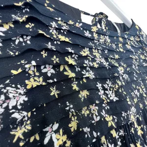 Free People Intimately‎ Bodysuit Floral Puff Sleeve Black Boho Top Womens S thumbnail 9