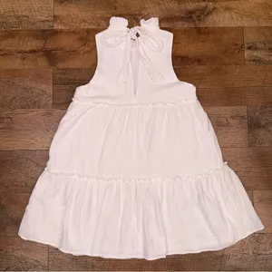 Tuckernuck Pomander Place Morgan Lightweight Gauze Ruffle Neckline Bow Dress thumbnail 4