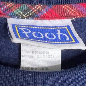 Vintage 90s Pooh Bear Nightgown One Size Happy Windsday Flannel Sleeves Blue thumbnail 6
