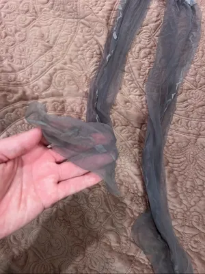 Sheer Gray Patterned Tights LG/XL thumbnail 2