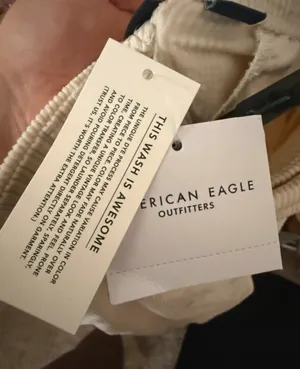 American Eagle Off White Corduroy Pants thumbnail 3