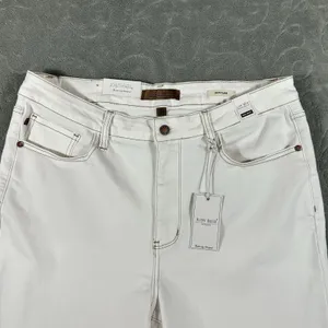Judy Blue Jeans Womens 18W White High Rise Kick Flare Stretch Denim NWT Classy thumbnail 5