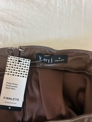 Very J Boutique Brown Leather Skirt thumbnail 2