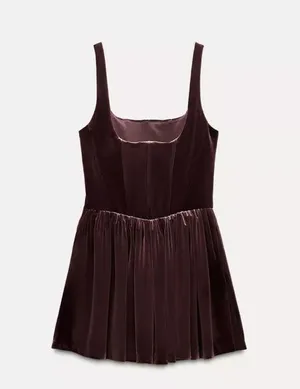 Zara Dress mini corset Velvet in Rich Purple Wedding party coctail thumbnail 15