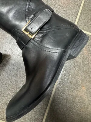 Tory Burch Adeline Riding Boots Knee High Equestrian Leather Black 7.5 Classic thumbnail 7