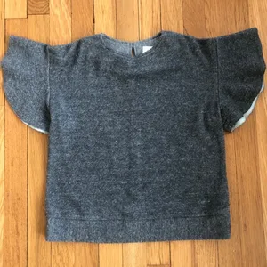 $169 McGuire Bella Tee Gray Ruffled Sleeves S thumbnail 1