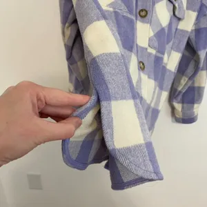 WILD FABLE Lilac Lavender Purple Cream Ivory Plaid Oversized Fit Shacket Jacket thumbnail 10