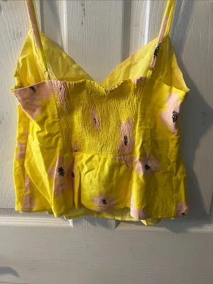 Zara Yellow Floral Spaghetti Strap Cami thumbnail 5
