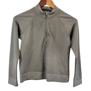 Lululemon Rest Less Cropped Half-Zip Grid Warp Rover Raw Linen Size 10 (Est) thumbnail 2