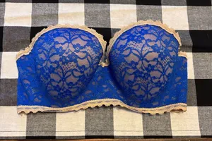 Aerie blue lace strapless bra 34D thumbnail 1