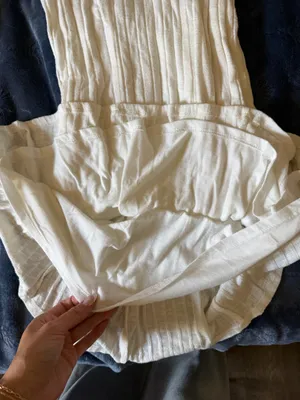 Dolan Anthropologie Dress Left Coast Ribbed Cream Small thumbnail 3