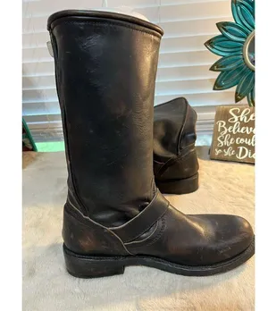Freebird by Steven Men's Brown Leather Biker Boots Size 10 Mid-Calf thumbnail 3