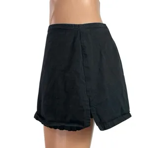 Princess Polly Women's Black Low Waist Y2K Zip Mini Shorts Skirt Skort Size 10 thumbnail 2