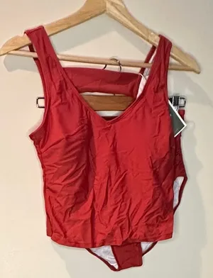 Dark Orange/ Red Women's Bikini Set, Small thumbnail 1