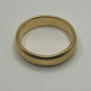 Vintage Stretchy Gold Bracelet Womens 6.5 Inch Adjustable Dainty Stackable thumbnail 5