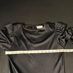 After Dark Vintage 80s‎ Black Drop Waist Pleated Bow Cocktail Dress Size 6 glam thumbnail 7