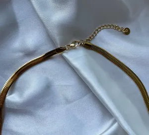 NEW 18K Gold Plated (5mm) Herringbone Flat Chain Necklace thumbnail 8