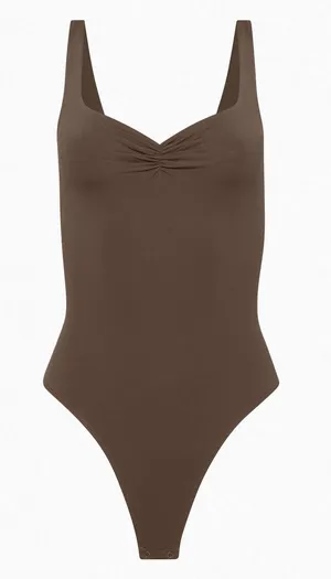 Babaton Contour Sweetheart Bodysuit in Brown Size Medium - C11-716 thumbnail 1