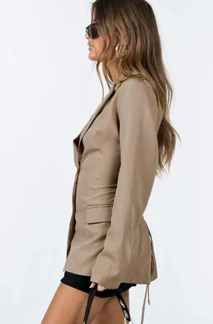 Princess Polly NWT ROZZILA BLAZER TAUPE thumbnail 2