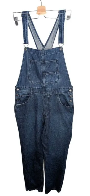 We The Free by Free People Womens Ziggy Relaxed Denim Overalls Size Large thumbnail 1