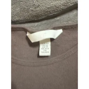 NWOT H&M Size XS Y2K Long Sleeve‎ Ribbed Brown Round Neck Cotton Stretch Causal thumbnail 2