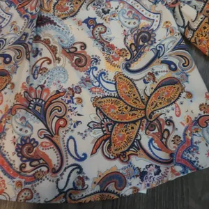 SHEIN Curve Floral V-Neck Paisley Print Blouse 2XL Plus Boho Dopamine 70s Look thumbnail 4