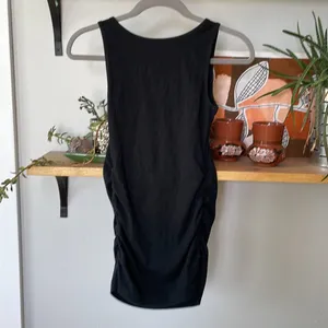Old Navy Maternity Black Ribbed Scoop Neck Ruched Side Tank Top Size Small thumbnail 3