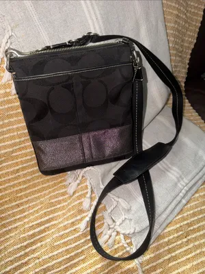 Y2K Coach Black Crossbody with Iridescent Pewter Panel thumbnail 2