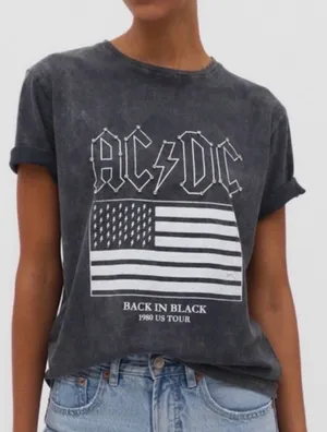 Stradivarius ac/dc band tour shirt thumbnail 1