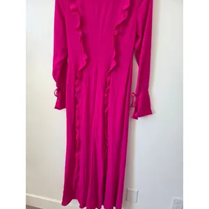 NEW Runaway The Label Oxana Dress Long Sleeve Hot Pink Ruffle Coquette Small thumbnail 10