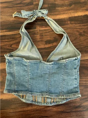 Garage Denim Halter Top  thumbnail 2