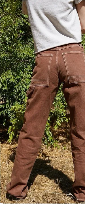 Brandy Melville John Galt Brown Carpenter Pants - Size S - Adjustable Waist thumbnail 1