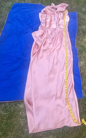 Xscape Women's Pink Satin Collared Wrap Front Maxi Dress Size 16 thumbnail 7