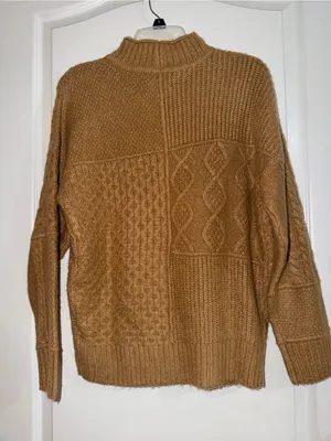 American Eagle Outfitters Chunky Knit Mock Neck Sweater - Camel thumbnail 2