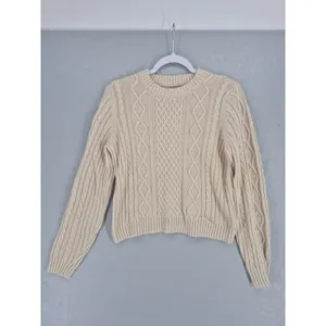 GAP Womens Sweater Cream Beige‎ Cable Knit Cotton Classic Preppy M thumbnail 2