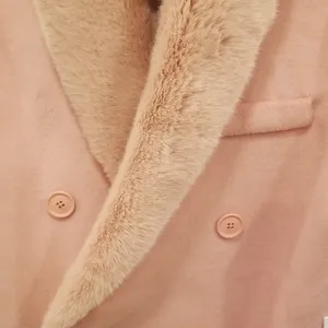 💕REFORMATION💕 Lester Coat ~ Faux Fur Shawl Collar Double Breasted Pink S NWT thumbnail 11
